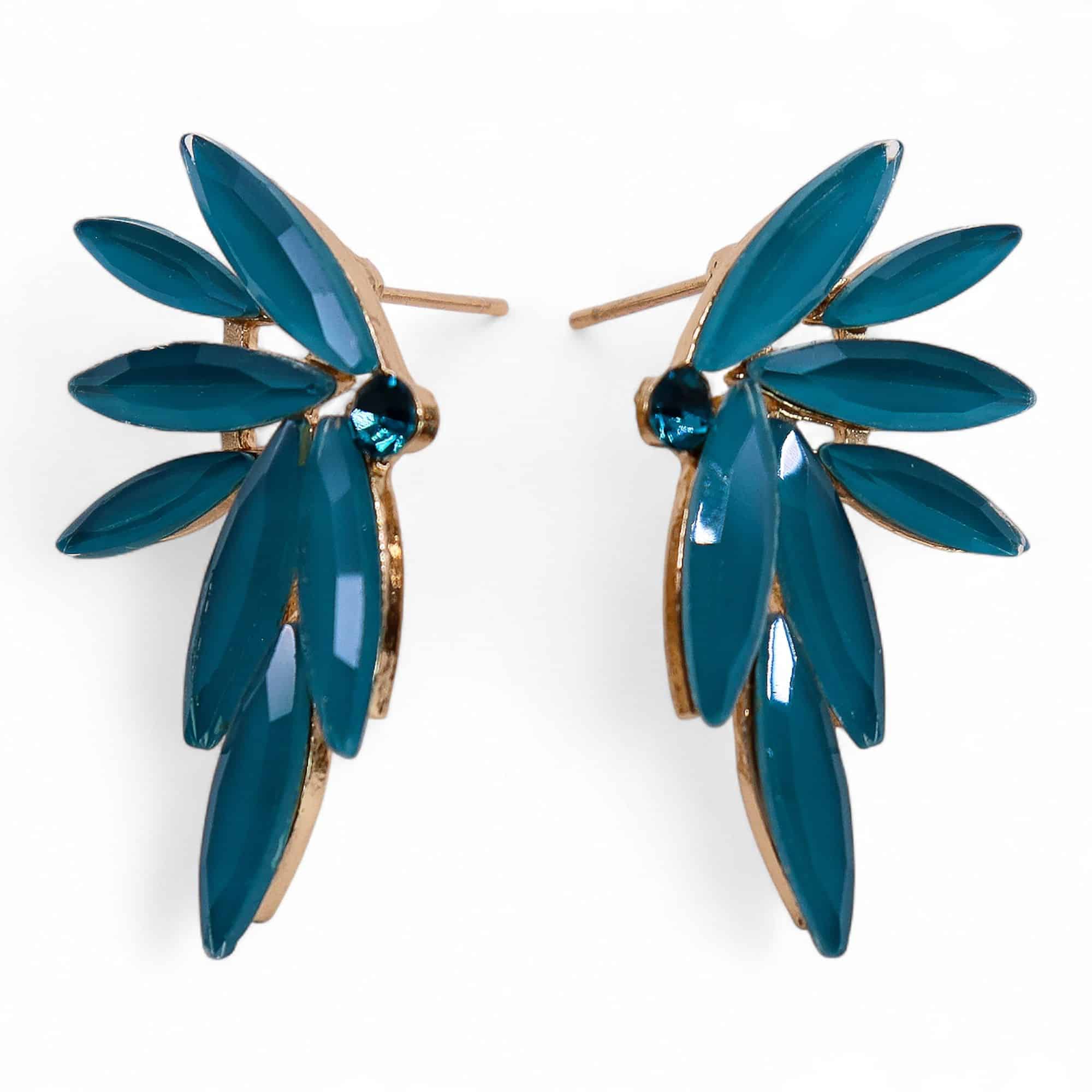 bG9jYWw6Ly9tZWRpYS9TTS82Qy82MFIzMEMxSjY0Uks2Q1NNLzljMDkwNjJlLmpwZw Teal Green - Vintage Glass - Faries - Earrings - Image 1