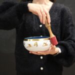 Lrg Buddha Singing Bowl Set- Black/Orange 14cm - Image 7