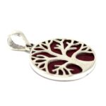 Tree of Life Silver Pendent 22mm - Coral Effect - Image 3