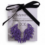 Lavender - Vintage Glass - Angel Wings - Earrings - Image 4