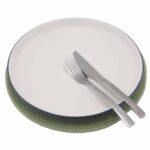 Natural Place Mat - Jute & Cotton 30cm - Olive Boarder - Image 2