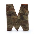 Rustic Bark Letter   - "M"  - 7cm