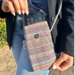 Phone Holder Bag Stripes Pink  - bunny decor - Image 3