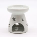 1x Sm Classic White Oil Burner - Moon & Star - Image 2