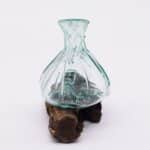 Molten Glass Fancy Mini Decanter on Wood 24cm - Image 4