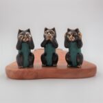 Set of 3 - See No, Hear No, Speak No Evil - Brass Cats - Image 5