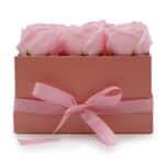Soap Flower Gift Bouquet - 9 Pink Roses - Square - Image 12