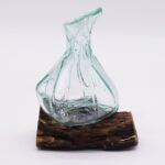 Molten Glass Fancy Mini Decanter on Wood 24cm - Image 5