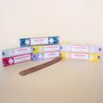Satya Incense Sticks Starter Pack Set (7 scents + Mango Wood Incense Holder)