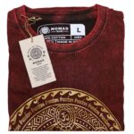 Large Stone Washed Teashirt - Chakra - Maroon - Image 2