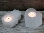 Selenite Hamsa Candle Holder  - Image 3