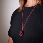 Crystal Gemstone Necklace Cord 45cm/18inch - Red - Image 5