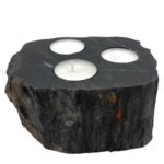 Petrified Wood Candle Holder - Triple - Image 3