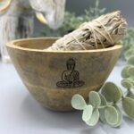 Wooden Smudge and Ritual Offerings Bowl - Buddha - 12x7cm - Image 3