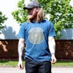 Large Stone Washed Teashirt - Mandala - Blue - Image 4