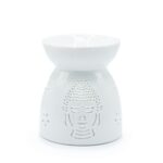 Oil Burner Buddha Cut Out- White