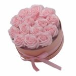 Soap Flower Gift Bouquet - 14 Pink Roses - Round - Image 2