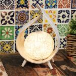 Natural Coconut Lamp - Whitewash Wrapover - Image 2