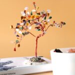Lrg Gemstone Tree - Multi Stones on Natural Agate Base (100 stones)