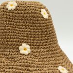 Nomad Sari Floppy Straw Sun Hat - Coffee & Daiseys - Image 4