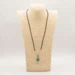 Cord Necklace Gemstone Pendant - Jade Turtle