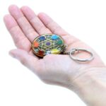 Orgonite Power Keyring - Round Seven Chakra - Image 2