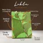 Lokta Bold Floral Bamboo Lock Notebook – Medium (15x12cm) – 45 Leaves – Moss Green - Image 5