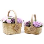 Medium Lilac Bouquet in Wicker Basket - Image 3
