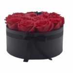 Soap Flower Gift Bouquet - 14 Red Roses - Round - Image 2