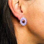 Lavender - Vintage Glass - Loop - Earrings - Image 5