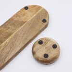 Mango Wood Tray with 3 Bowls - Blue Stripes - Image 6