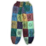 Nomad Sari - Mushroom Pants - Block Print Designs -Green Tones (105x127cm) S/M - Image 2