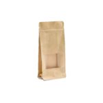 10x Squat Kraft Window Bags 10x20cm