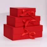 Flat Pack Gift Box - Large  (28.2x20.2x9.2cm) - Red - Image 5