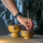 Lrg Ritual Bowl Incense Cone Holder 11x10 cm - Om - Image 3