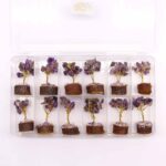 Mini Gemstone Trees On Wood Base - Amethyst (15 stones) - Image 3