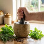 Natural Riverstone Decorative Pestle & Mortar- Small (aprox 9x7cm) - Image 5