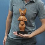 Handcarved Yoga Cat - Standing - Image 2