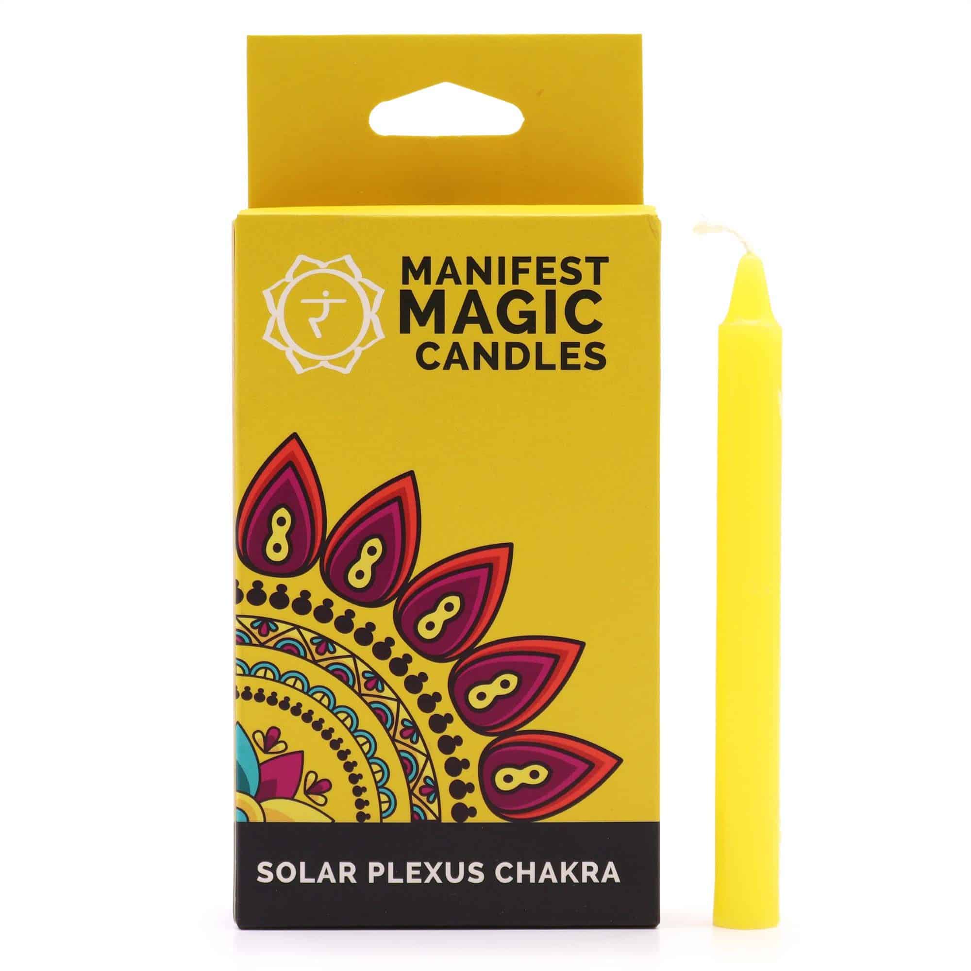 bG9jYWw6Ly9tZWRpYS8xUy9BRC82MFIzMEMxRzZSV0tBRDFTL2ZmYWI3ZTMzLmpwZWc Manifest Magic Candles (pack of 12) - Yellow - Solar Plexus Chakra - Image 1