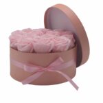 Soap Flower Gift Bouquet - 14 Pink Roses - Round - Image 4