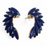 Royal Blue - Vintage Glass - Angel Wings - Earrings - Image 4