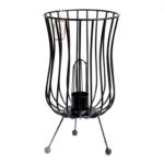 Tall Salt Rock Brazier Lamp, Cable, Bulb, White Salt