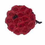 Soap Flower Gift Bouquet - 14 Red Roses - Round - Image 5