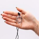 Laced Gemstone Teardrop Pendant - Rock Quartz - Image 2