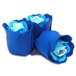 Set of 3 Soap Flower Heart Box - Blue Wedding Roses - Image 3