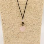 Cord Necklace Gemstone Pendant - Rose Quartz Heart - Image 3