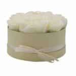 Soap Flower Gift Bouquet - 14 Cream Roses - Round - Image 5