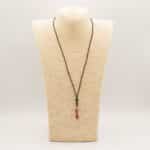 Cord Necklace Gemstone Pendant - Goldstone Bone