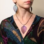 Necklace - Bravery Leaf - Lavender - Image 3