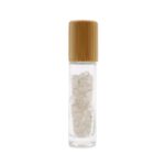 Gemstone Essential Oil Roller Bottle - Rock Quartz  - Wooden Cap + Gemstone Roller Tip for 5ml Bottle - Rock Quartz - Image 3